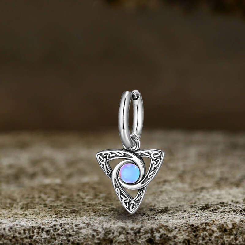 Celtic Knot Moonstone Earrings in Stainless Steel