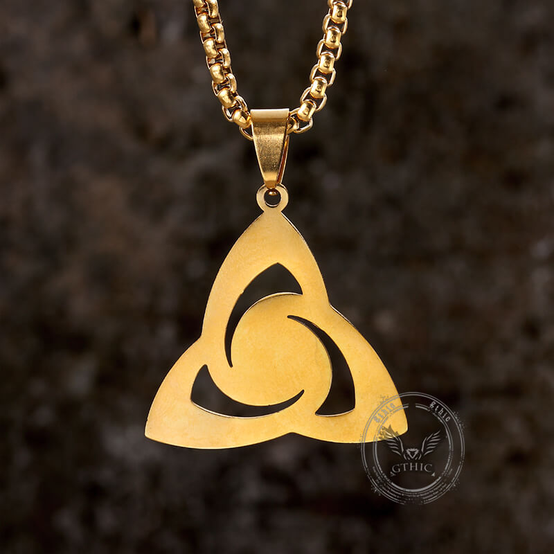 Celtic Knot Red Gemstone Necklace in Stainless Steel