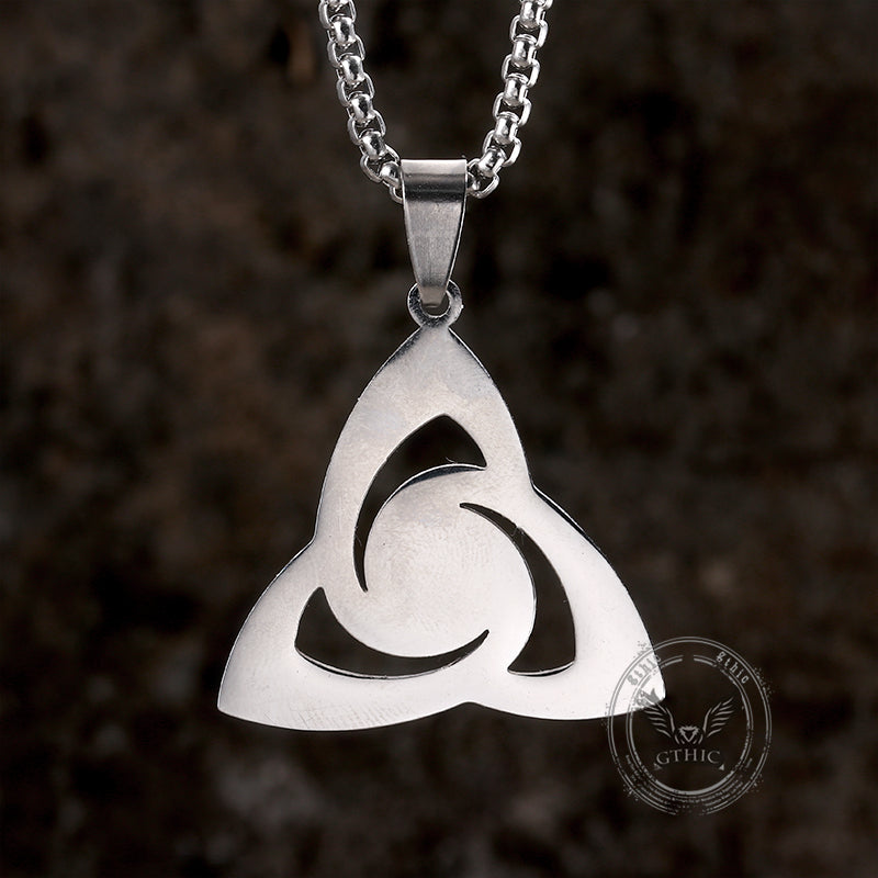 Celtic Knot Red Gemstone Necklace in Stainless Steel