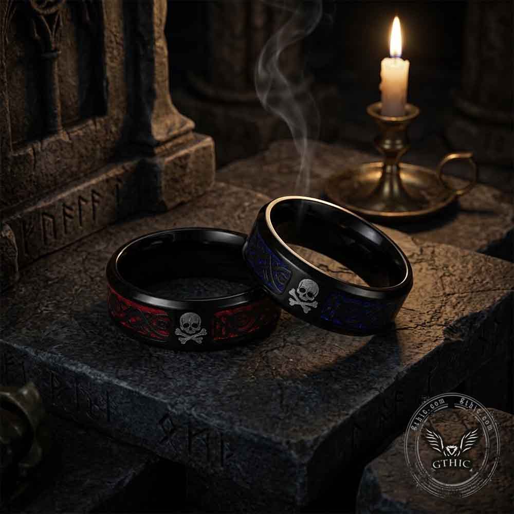 Celtic Knot Skull Stainless Steel Biker Band Ring