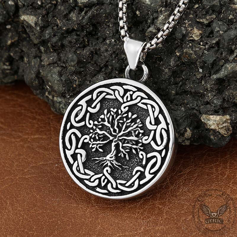 Celtic Knot Tree of Life Pendant in Stainless Steel