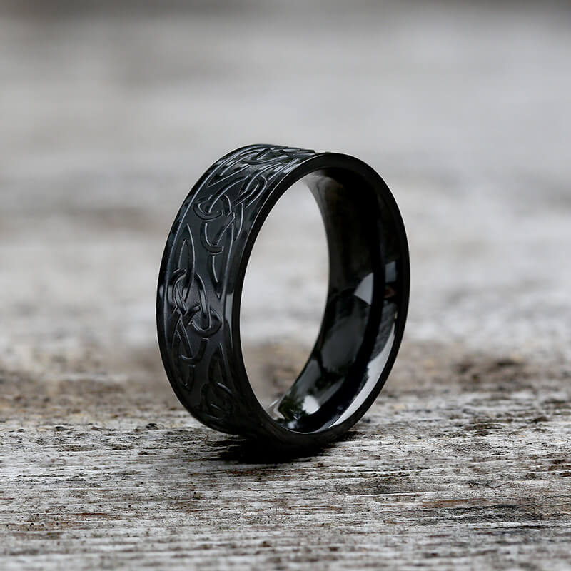 Celtic Triquetra Knot Viking Ring in Stainless Steel