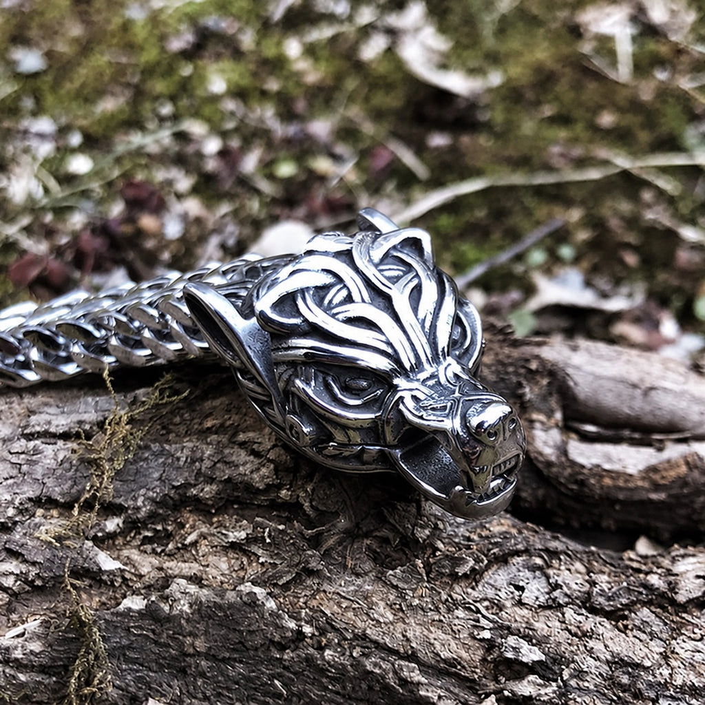 Celtic Wolf Animal Bracelet in Stainless Steel