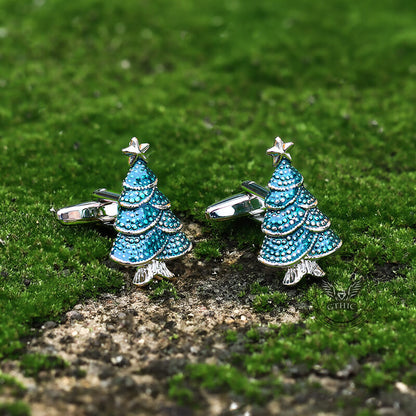 Christmas Tree Cufflinks in Copper