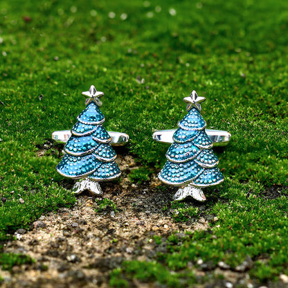 Christmas Tree Cufflinks in Copper
