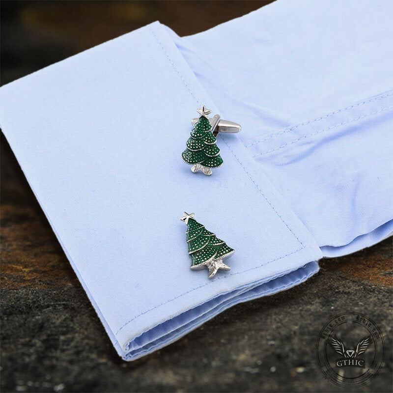 Christmas Tree Cufflinks in Copper