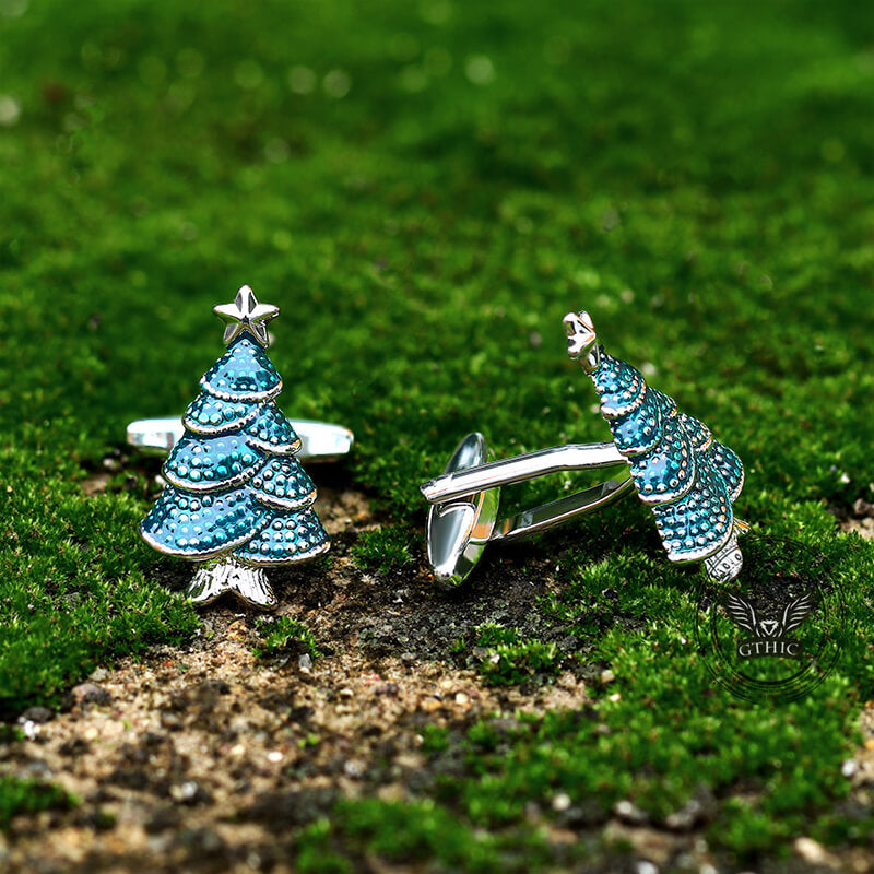Christmas Tree Cufflinks in Copper