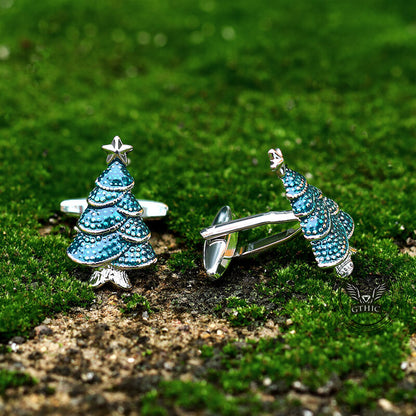 Christmas Tree Cufflinks in Copper