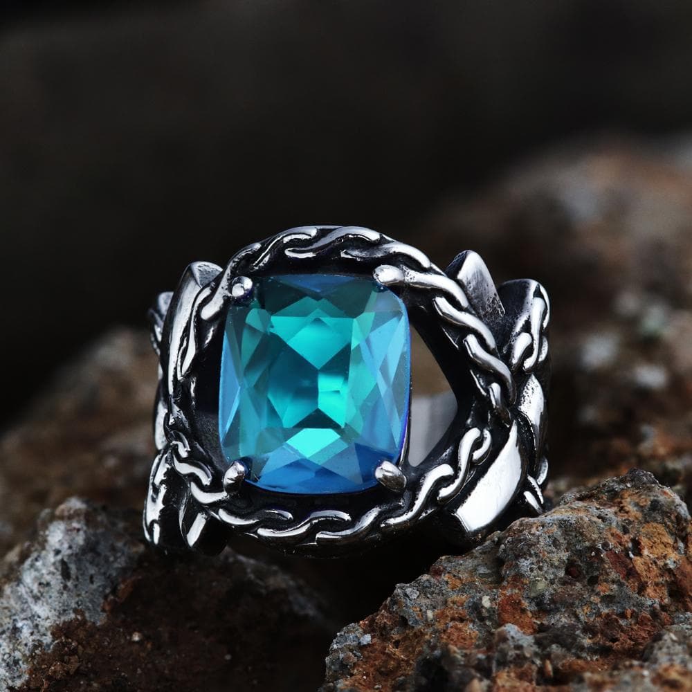 Classic Cross Knot Stainless Steel CZ Ring