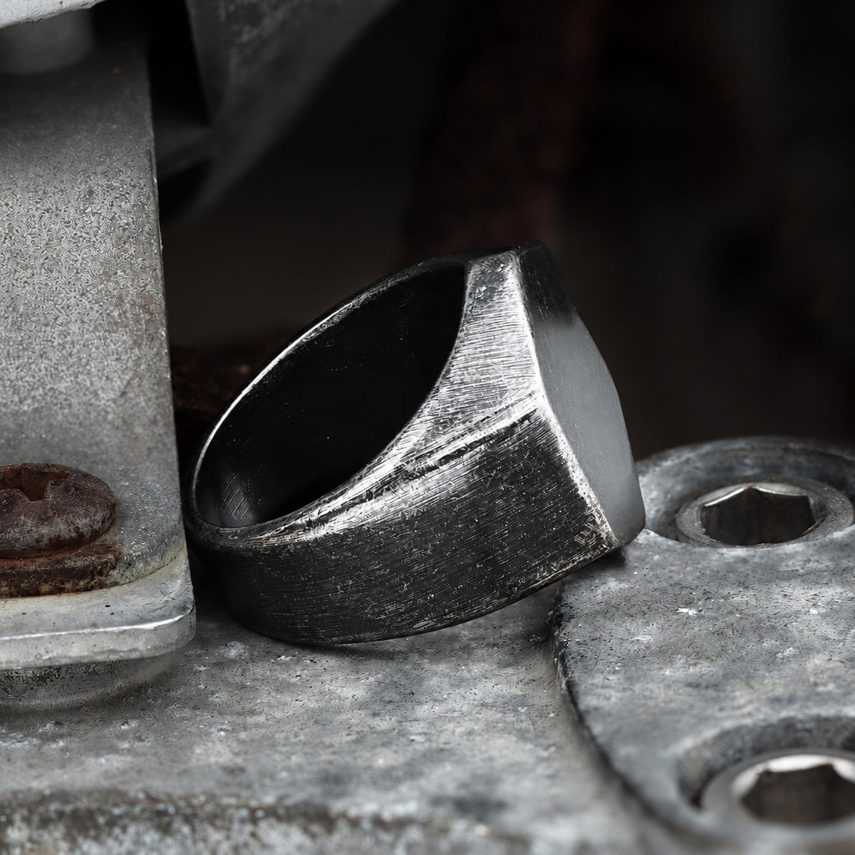 Classic Hexagon Ring in Stainless Steel
