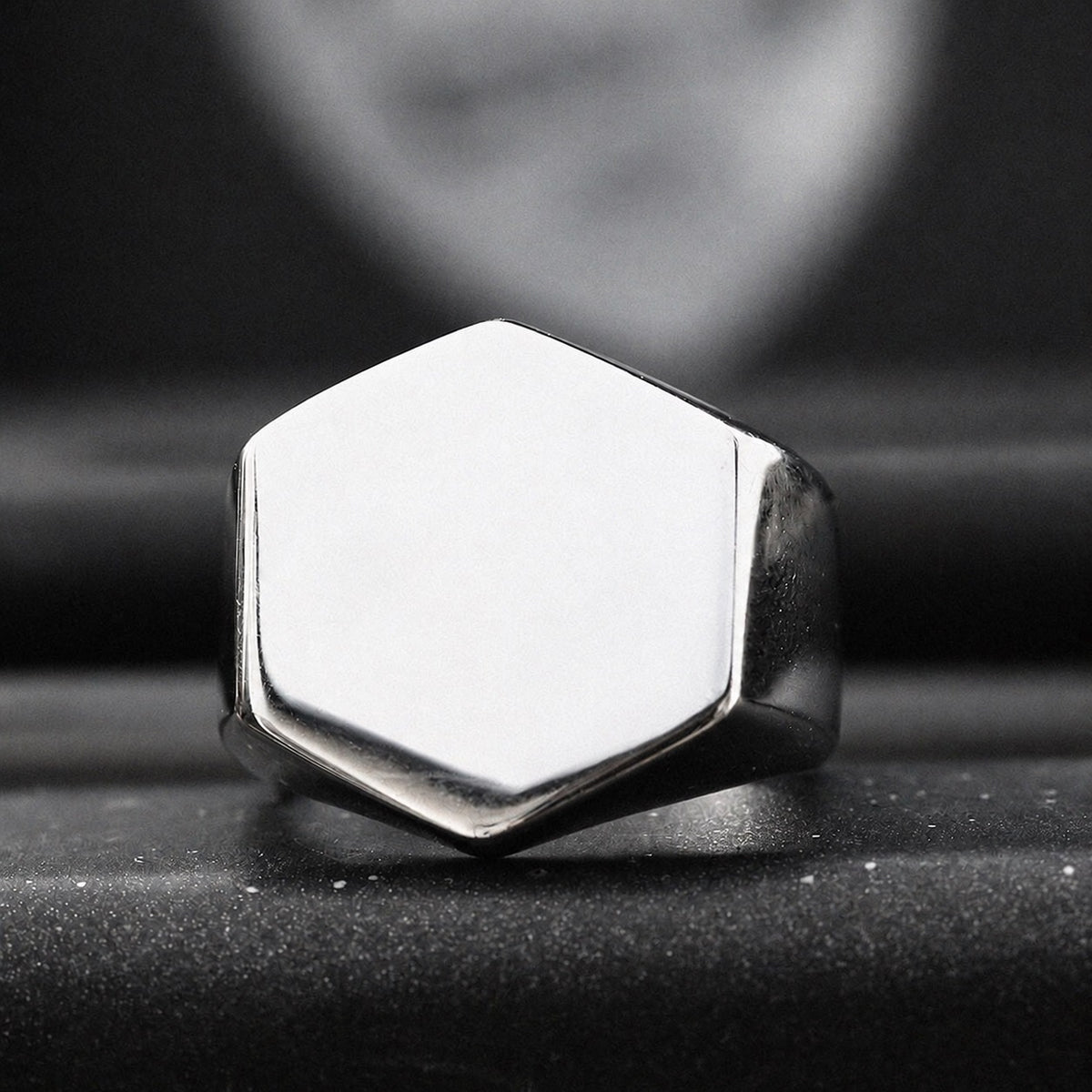 Classic Hexagon Ring in Stainless Steel