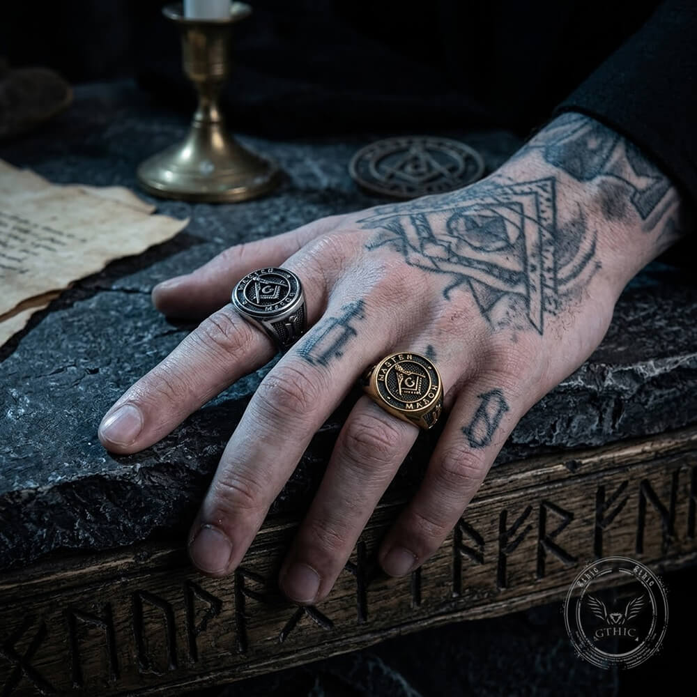 Classic Masonic AG Religious Ring in Stainless Steel