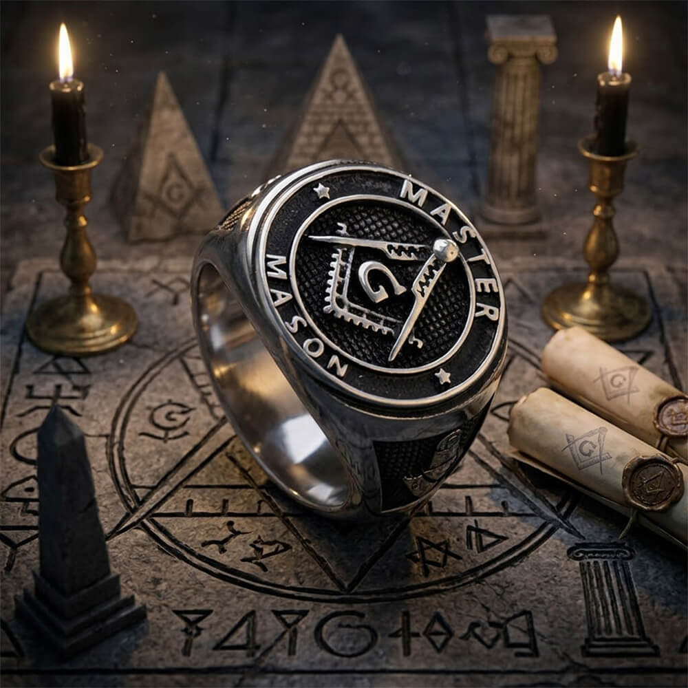 Classic Masonic AG Religious Ring in Stainless Steel