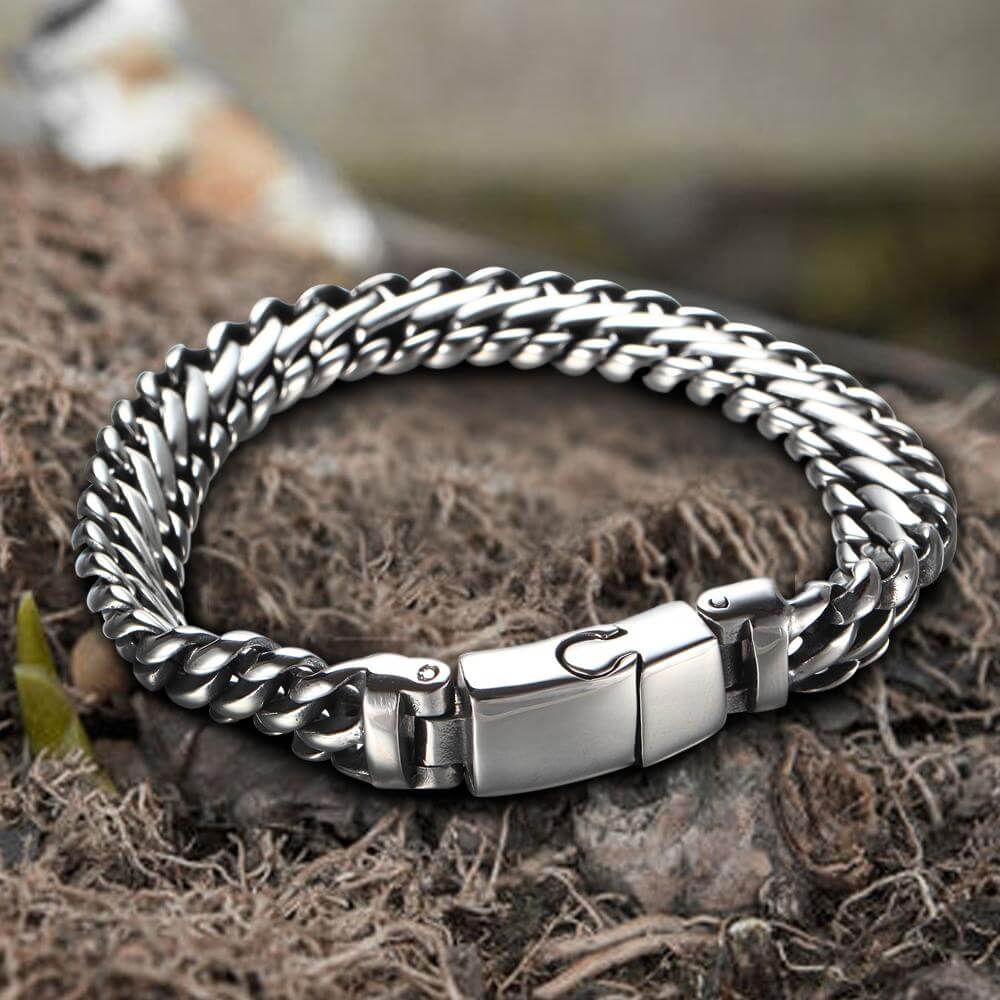 Classic Biker Bracelet in Stainless Steel