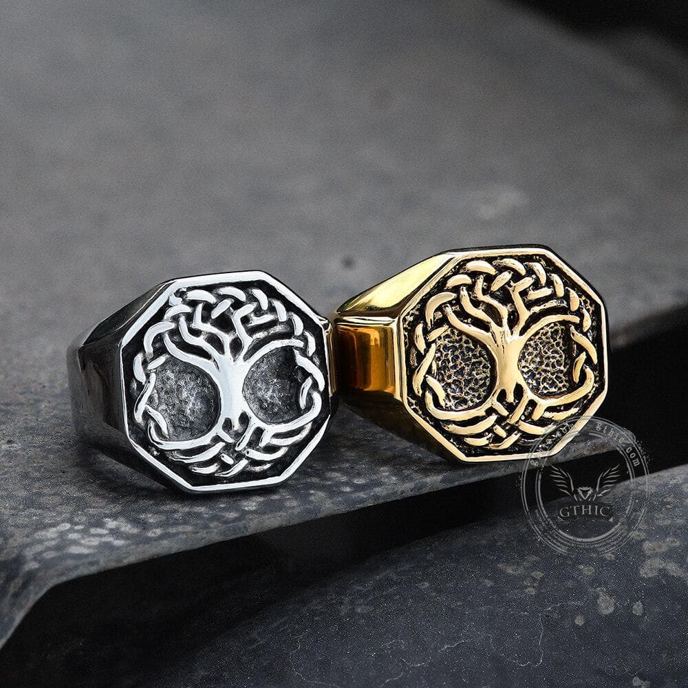 Classic Tree of Life Viking Ring in Stainless Steel