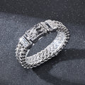 Classic Wolf Head Square Buckle Bracelet in Stainless Steel