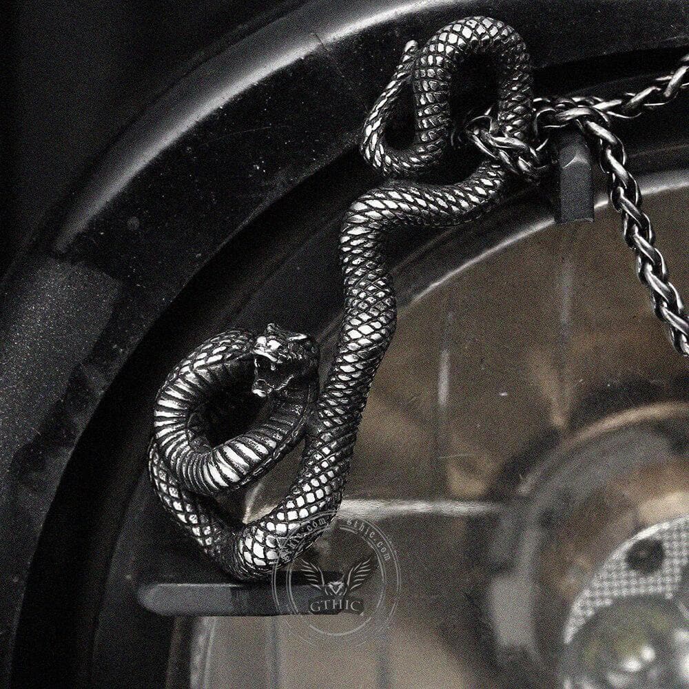 Coiled Snake Pendant in Stainless Steel