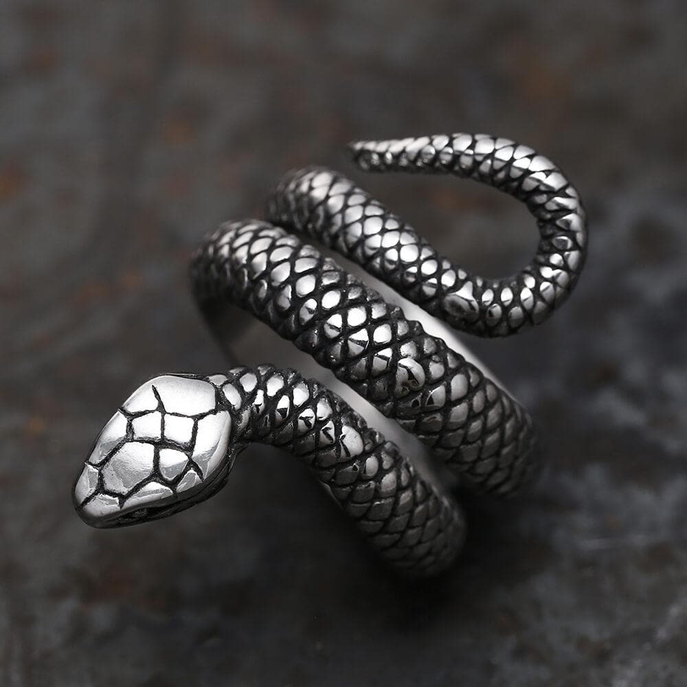 Coiled Snake Ring in Stainless Steel
