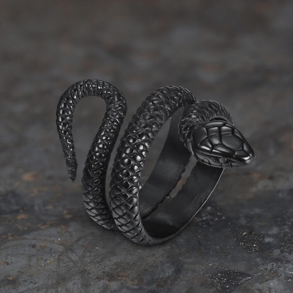 Coiled Snake Ring in Stainless Steel
