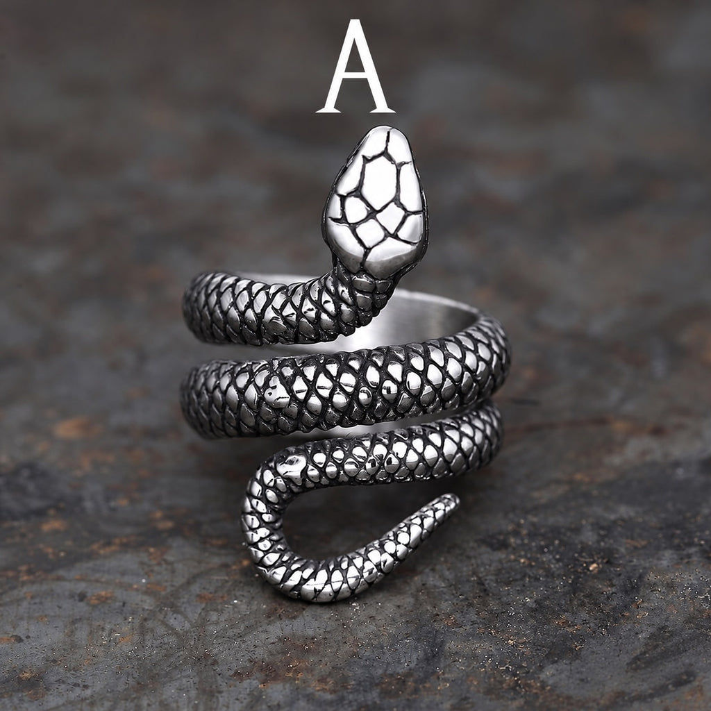Coiled Snake Ring in Stainless Steel