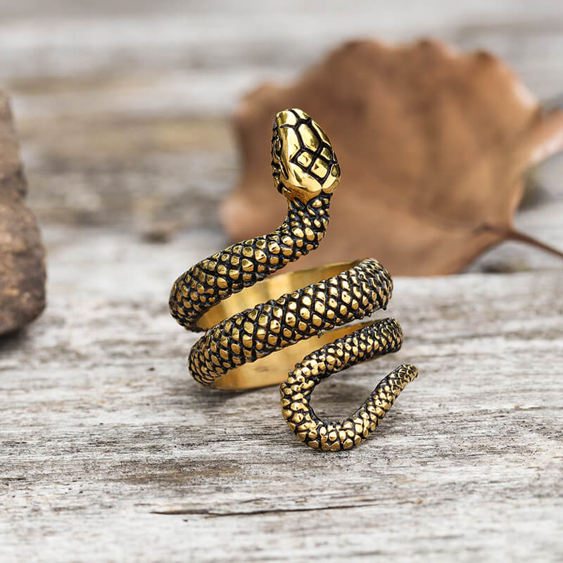 Coiled Snake Ring in Stainless Steel