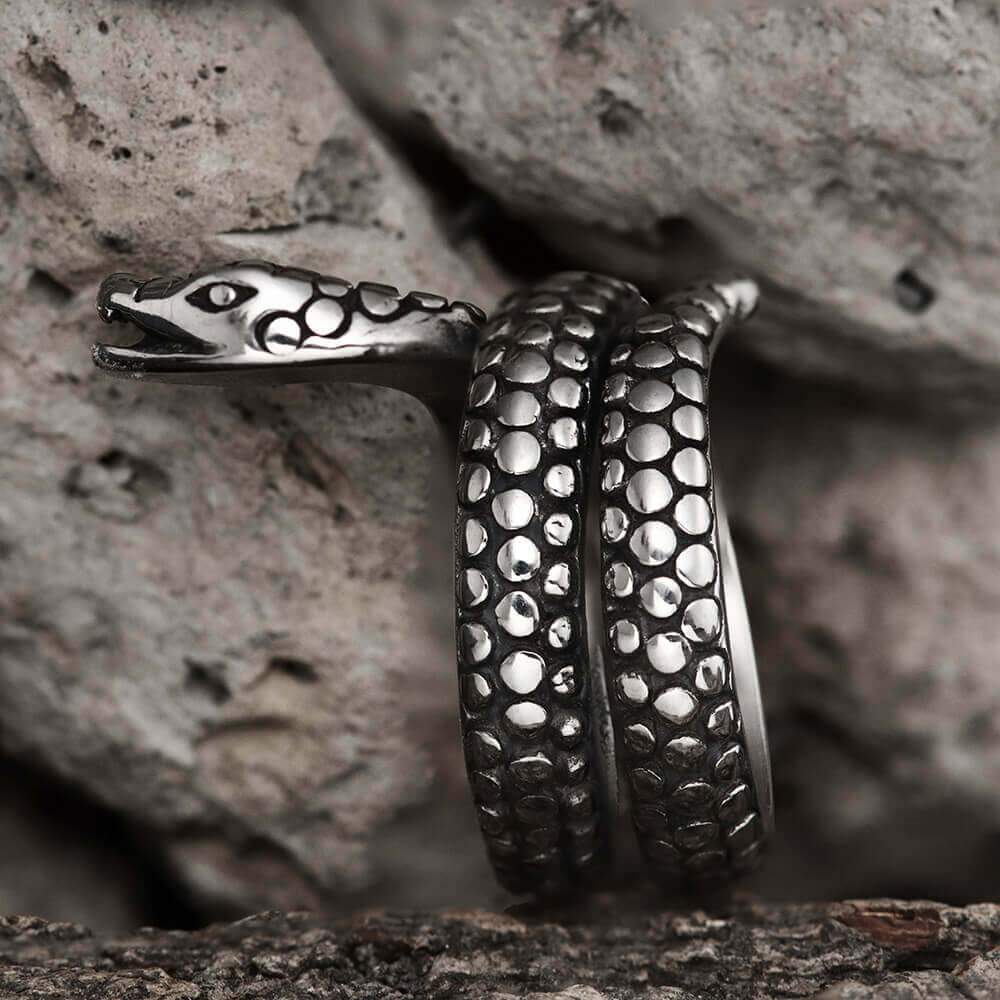 Coiled Snake Ring in Stainless Steel