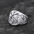 Cracked Stone Texture Ring in Stainless Steel