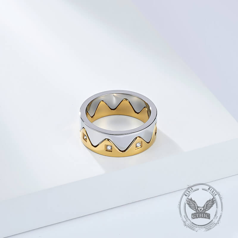 Creative Detachable Diamond Crown Ring in Stainless Steel