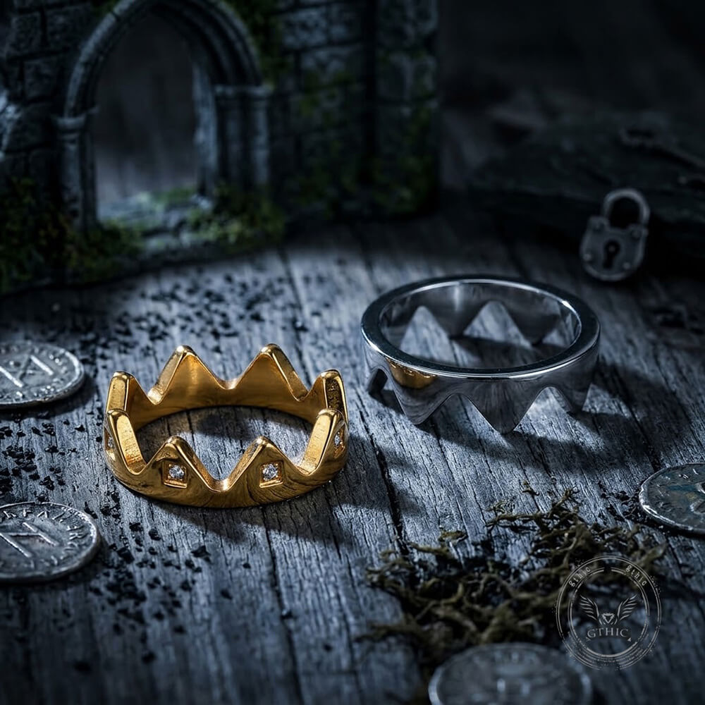 Creative Detachable Diamond Crown Ring in Stainless Steel