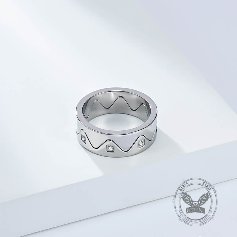 Creative Detachable Diamond Crown Ring in Stainless Steel