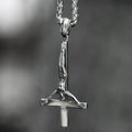 Cross of Saint Peter Pendant in Stainless Steel
