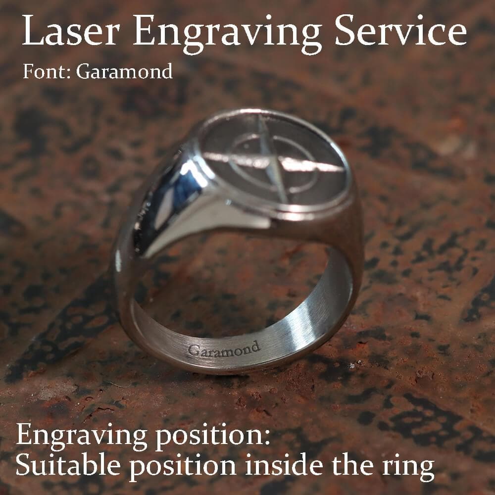Cross Star Pattern Ring in Stainless Steel