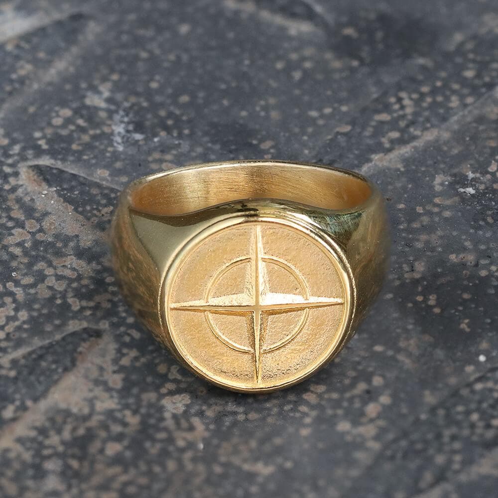Cross Star Pattern Ring in Stainless Steel