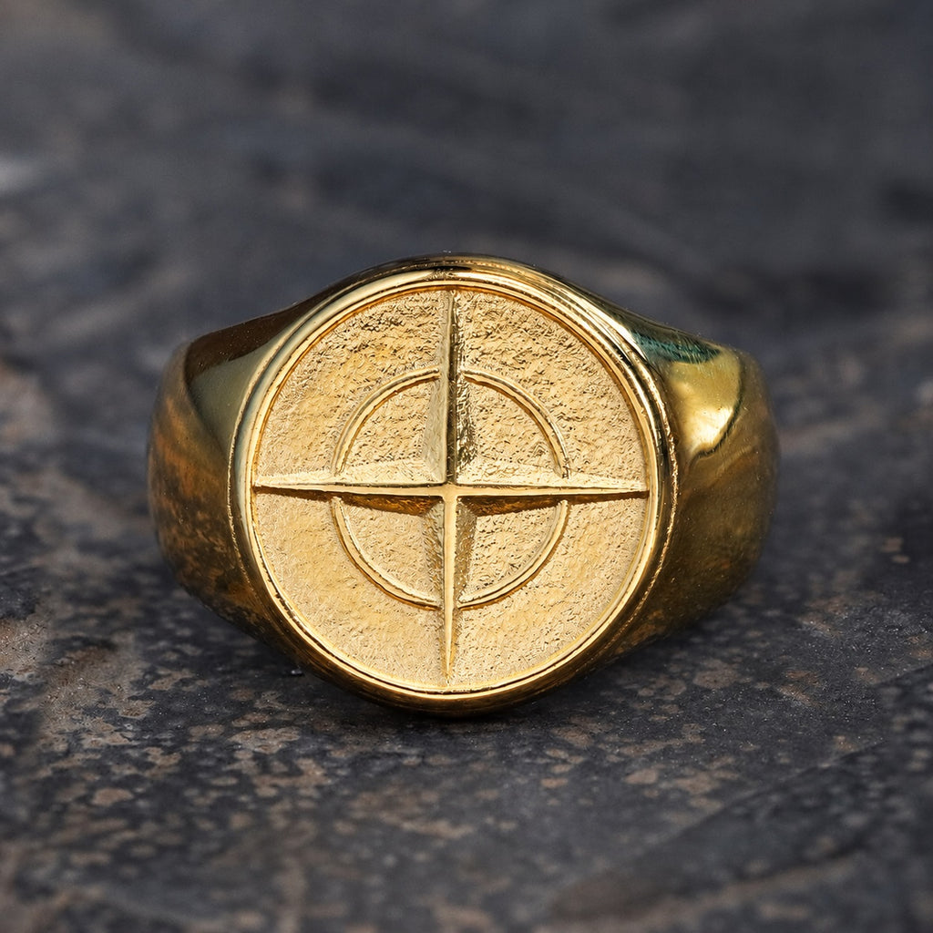 Cross Star Pattern Ring in Stainless Steel