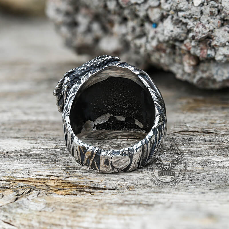 Crow Stainless Steel Skull Ring