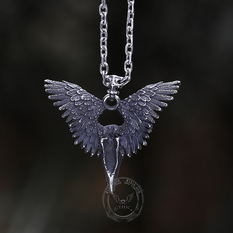 Crow Witcher Pendant in Stainless Steel