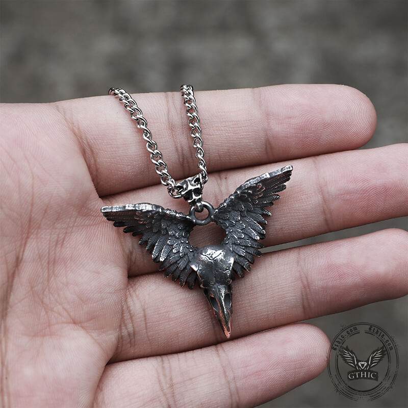 Crow Witcher Pendant in Stainless Steel