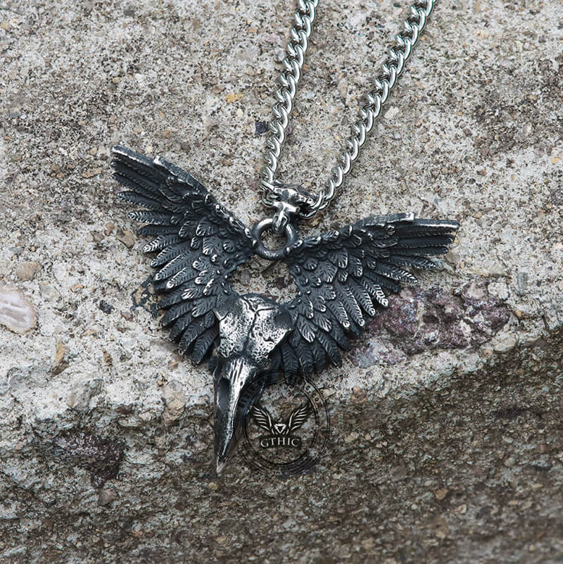 Crow Witcher Pendant in Stainless Steel
