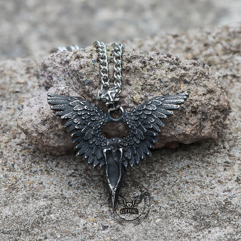 Crow Witcher Pendant in Stainless Steel
