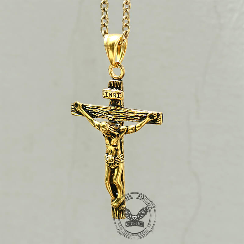 Crucifixion of Jesus Cross Pendant in Stainless Steel