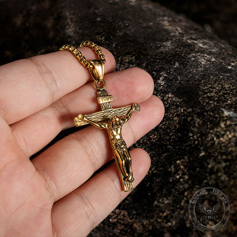 Crucifixion of Jesus Cross Pendant in Stainless Steel