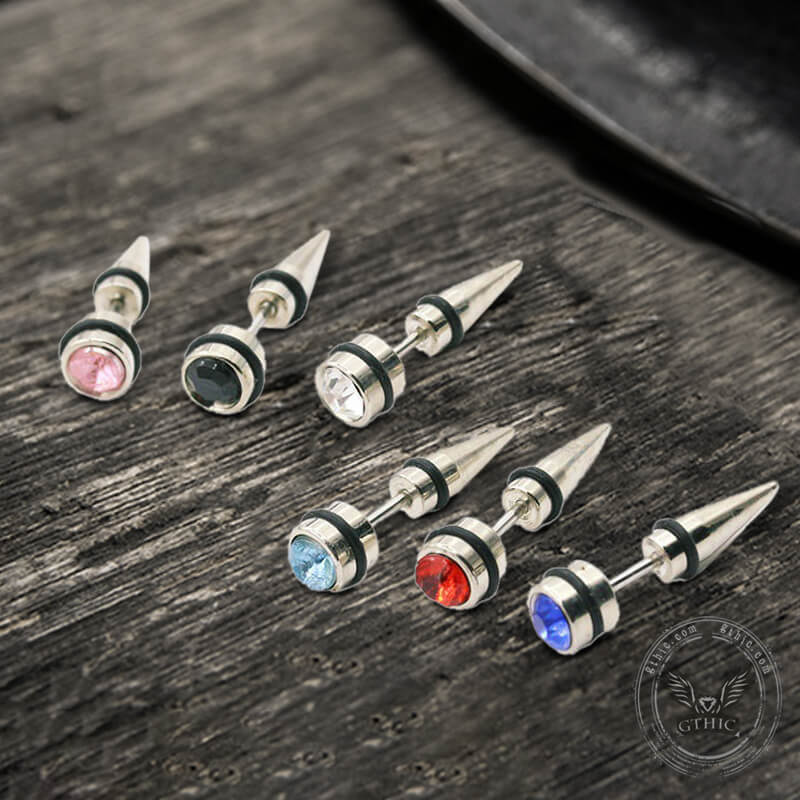 CZ Stone Stud Earring in Stainless Steel