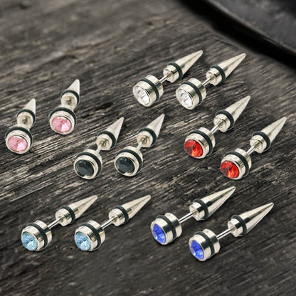 CZ Stone Stud Earring in Stainless Steel