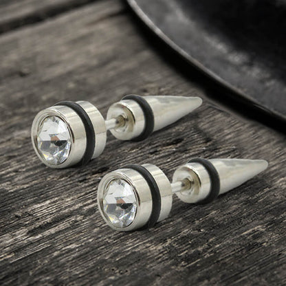 CZ Stone Stud Earring in Stainless Steel