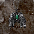 Dark Angel Wing Gothic Pendant in Brass