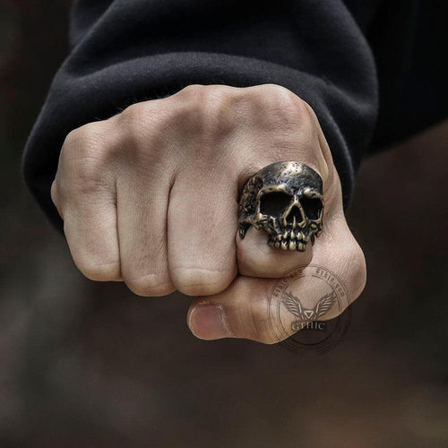 Dark Pioneer Sterling Silver Skull Ring
