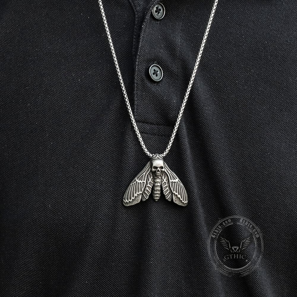 Death Head Moth Pendant in Stainless Steel
