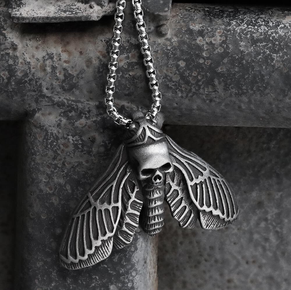 Death Head Moth Pendant in Stainless Steel