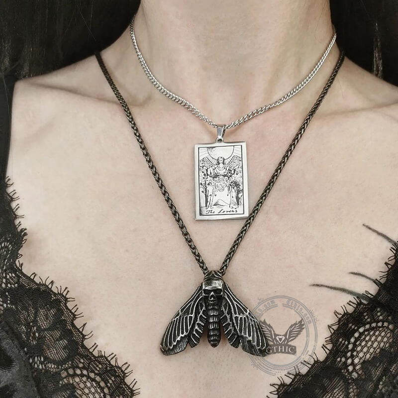 Death Head Moth Pendant in Stainless Steel