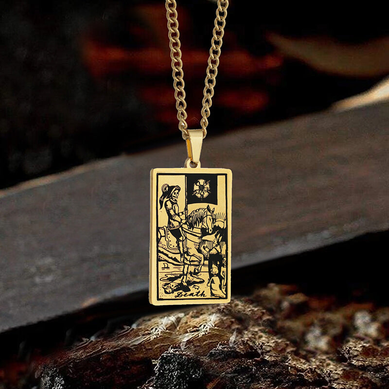 Death Major Arcana Tarot Necklace in Stainless Steel